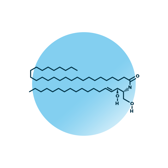 An example for the molecular structure of non-hydroxy-sphingosine, specifically NS 18:1;2/27:0;0.