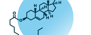 An example for the molecular structure of cholesteryl esters, specifically CE 16:2;0.