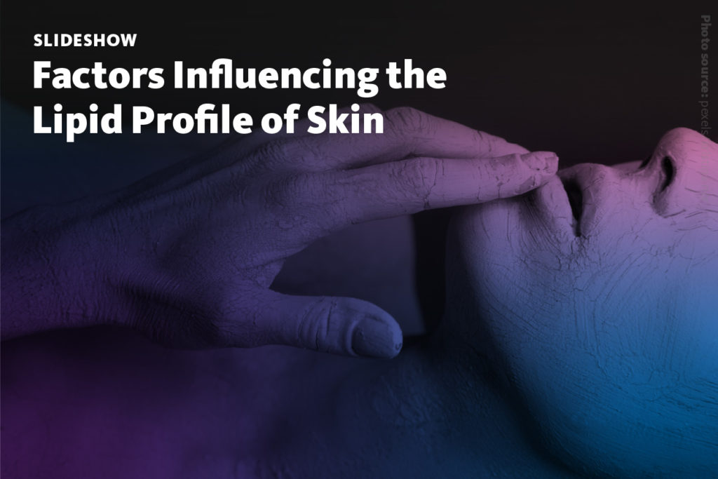 Slide 1: A slideshow about factors influencing the lipid profile of skin and thus functional skin parameters, and the relevance to dermatology and cosmetics research.