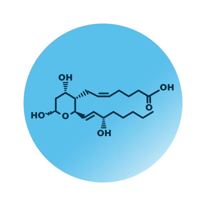 An example for the molecular structure of thromboxane B2.