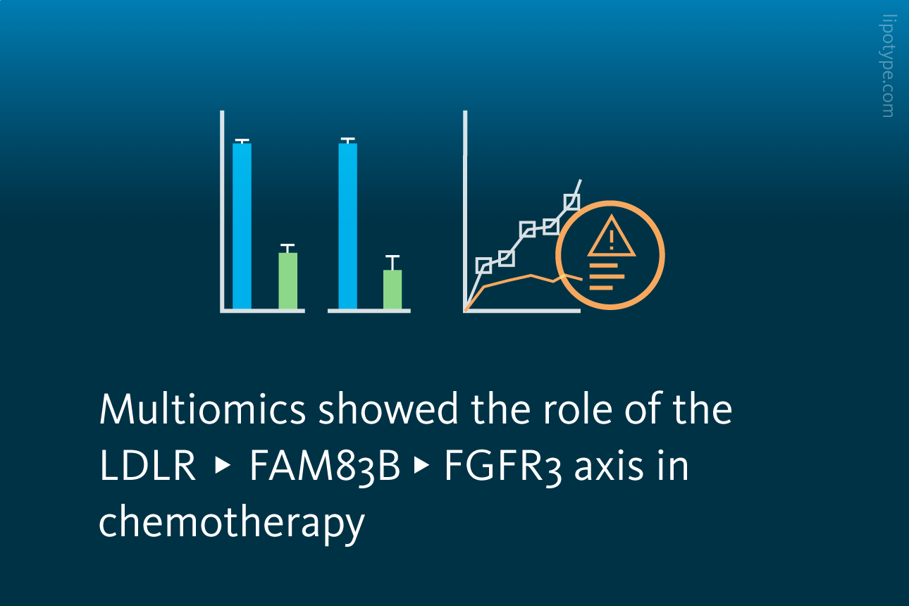 Slide 4: Multiomics showed the role of the LDLR → FAM83B → FGFR3 axis in chemotherapy.