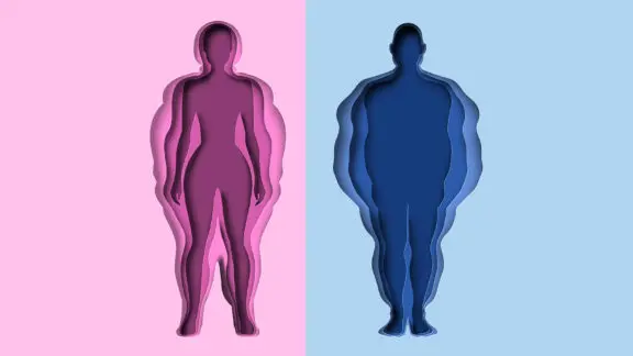 Healthy Obesity Title image depicting two people