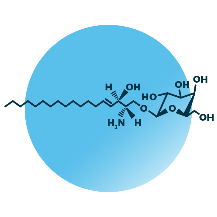 An example for the molecular structure of galactosylsphingosine, specifically GalSph.
