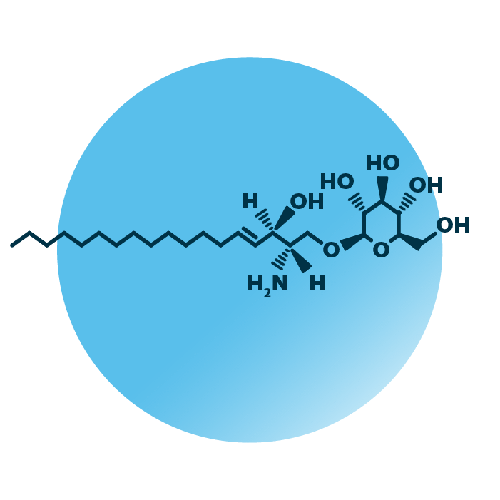 An example for the molecular structure of glucosylsphingosine, specifically GlcSph.