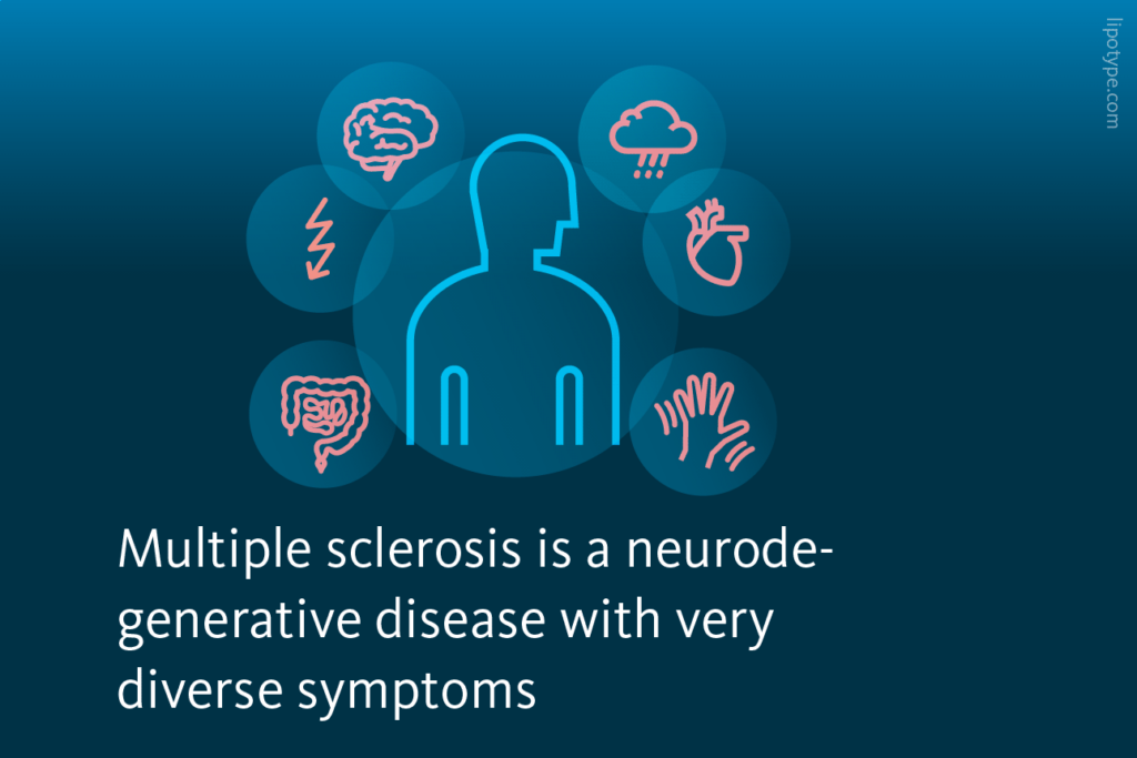 Slide 2: Multiple sclerosis is a neurodegenerative disease with very diverse symptoms