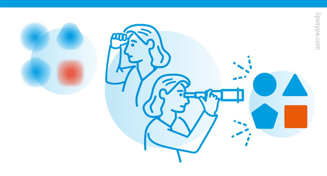 An image depicting a scientist trying to see things clearly.