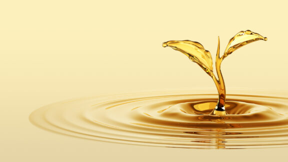 An image depicting a plant-shaped liquid