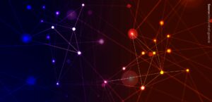 A graphic with red and blue nodes connected with lines.