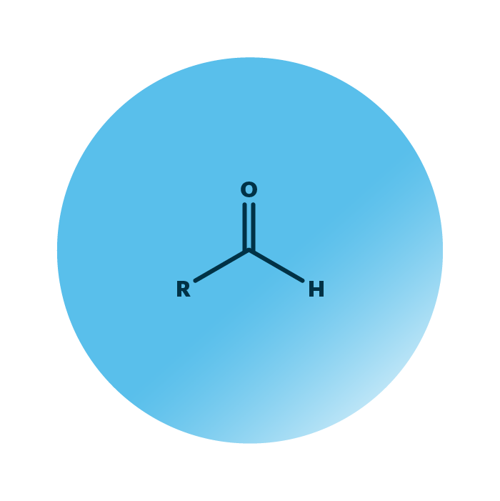 General molecular structure of the lipid group fatty aldehydes.