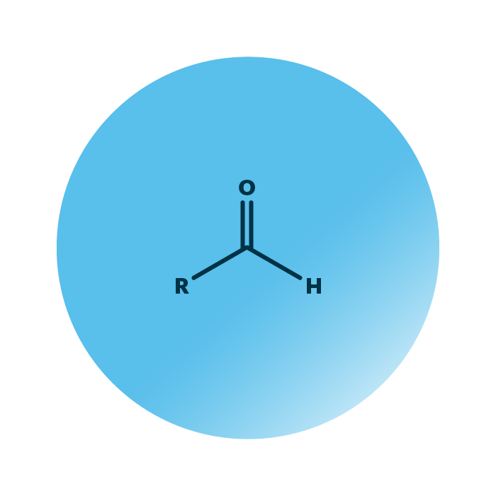 General molecular structure of the lipid group fatty aldehydes.