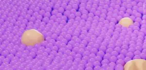 A computer render of a lipid droplet surface.