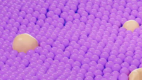 A computer render of a lipid droplet surface.