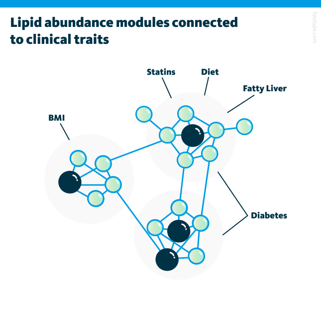 Lipid abundance modules connected to clinical traits.