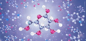 A graphics depicting a glucose molecule
